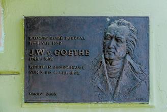Pamětní deska Johanna Wolfganga Goetheho v Sokolově