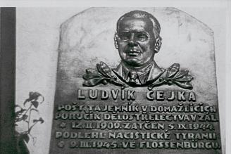 Pamětní deska Ludvíka Čejky v Domažlicích